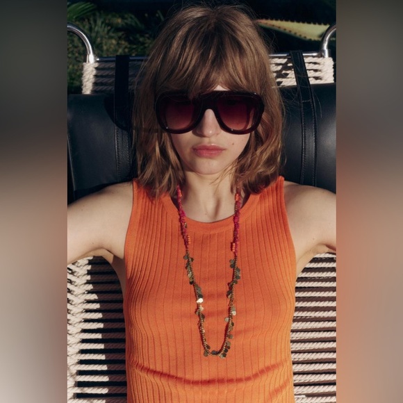 NWT. Zara Golden Combination Long Necklace. - Picture 2 of 9